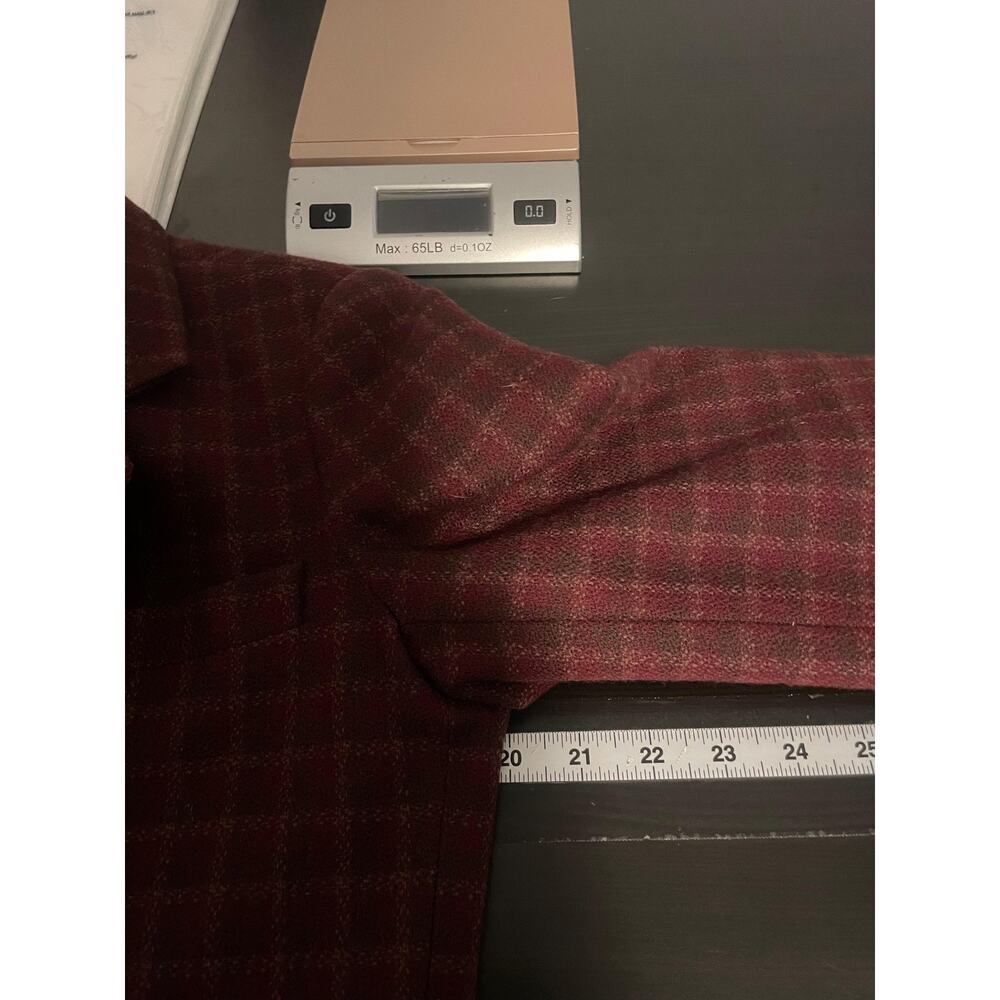 Vintage Eddie Bauer Blazer Womens Petite Small Red Wool Plaid Career Jacket 90s - Picture 6 of 8